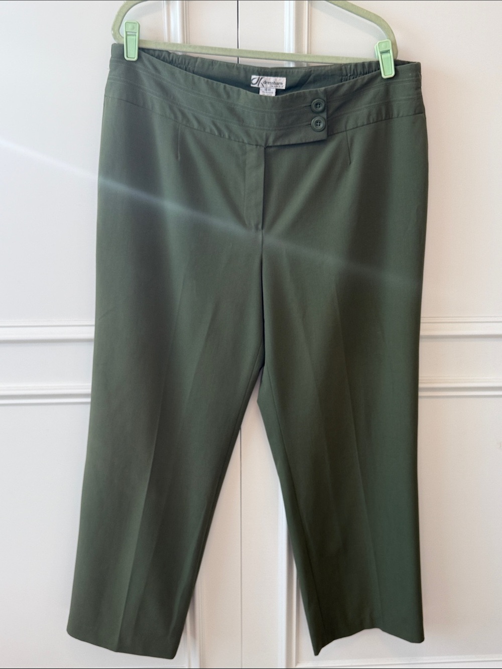 dressbarn Olive Green Cropped Dress Pants